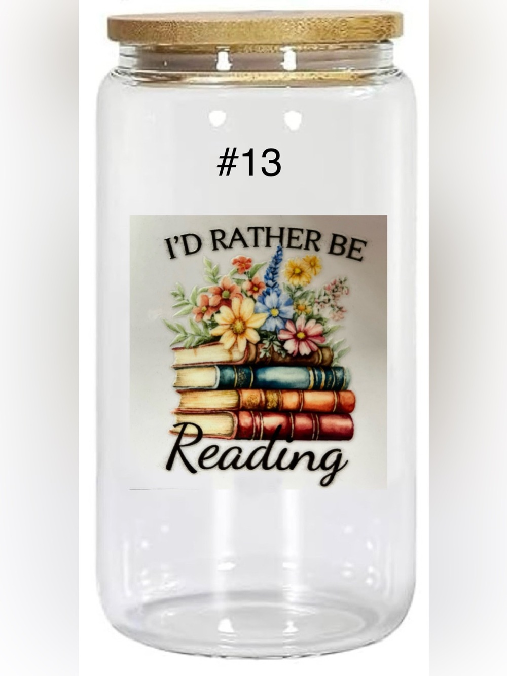 *Buy Now* book lovers cups 16 ounce glass tumbler straw and bamboo lid - Picture 13 of 15